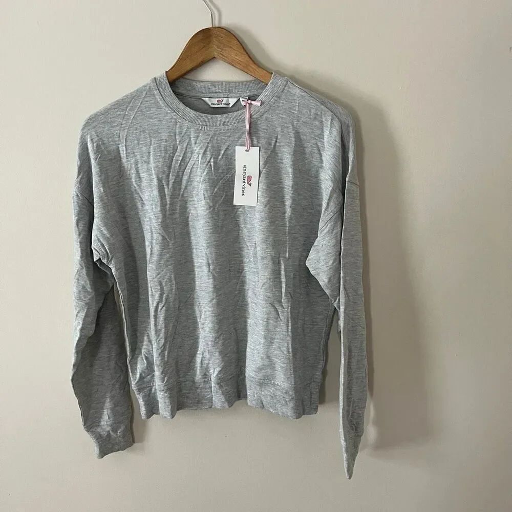 Vineyard Vines Dreamcloth Crewneck Sweater Light Gray NWT Size XS